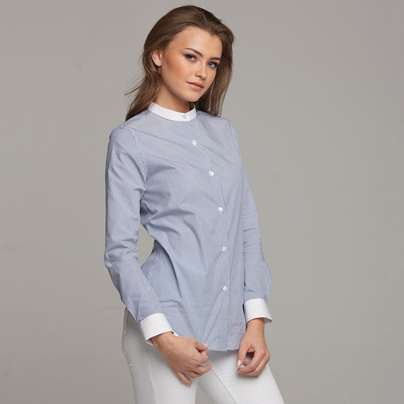 BLAIR CONTRAST COLLAR AND CUFF STRIPE SHIRT - CT030