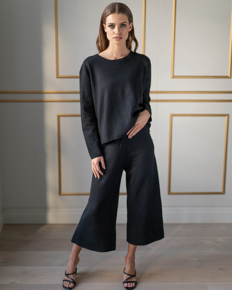 'ELLA' Knit Black Lux Co Ord Set - CT087