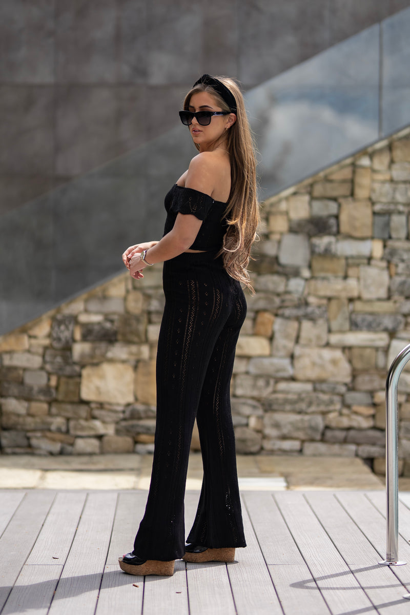 'AYLA' Knitted Co ord Trouser Black - CTJ008