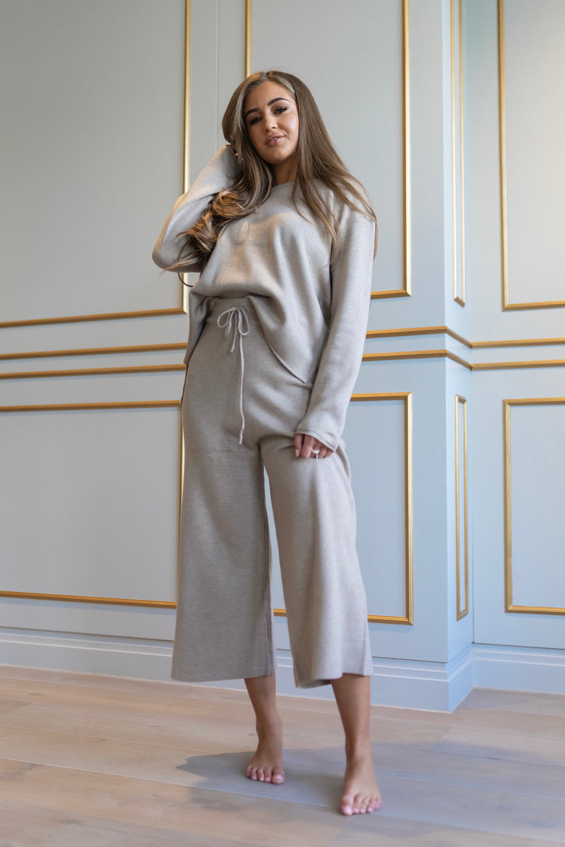 'HARRIET' Knit Beige Lux Co Ord Set - CT085