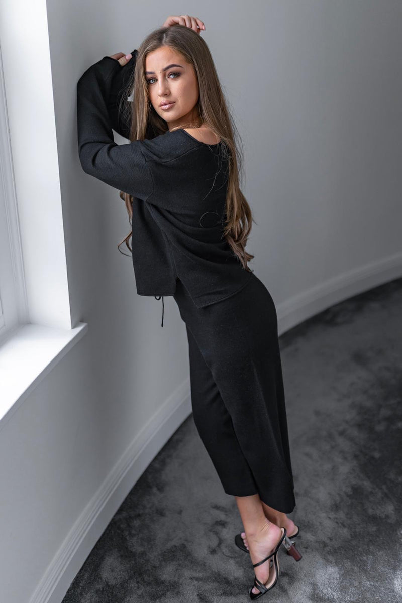 'ELLA' Knit Black Lux Co Ord Set - CT087